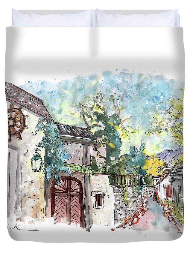 Europe Duvet Cover featuring the painting Duernstein 01 by Miki De Goodaboom