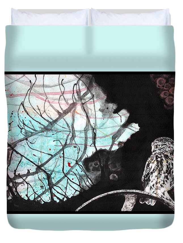 Goth Duvet Cover featuring the painting Duplicity by Tiffany DiGiacomo