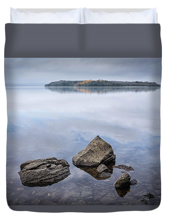Inishmakill Duvet Cover featuring the photograph Duross Bay, Lower Lough Erne by Nigel R Bell