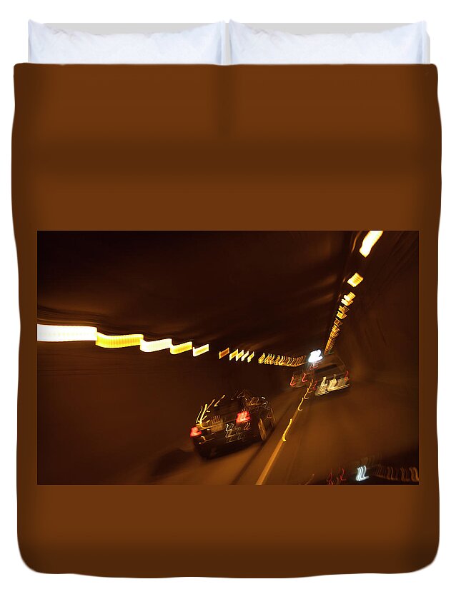 Tunnel Duvet Cover featuring the photograph dv8 Massey by Jim Whitley