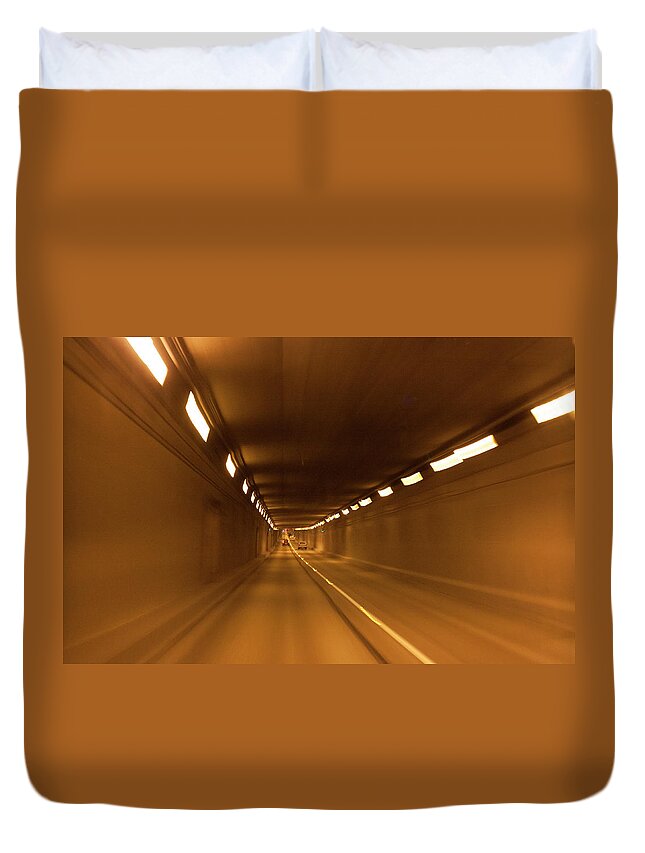 Massey Duvet Cover featuring the photograph dv8 Tunnel by Jim Whitley