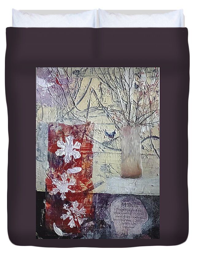 Spring Duvet Cover featuring the mixed media Early Spring by Suzanne Berthier