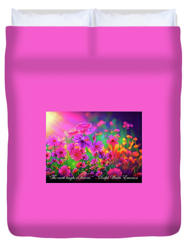 Digital Duvet Cover featuring the digital art Earth Laughs by Beverly Read