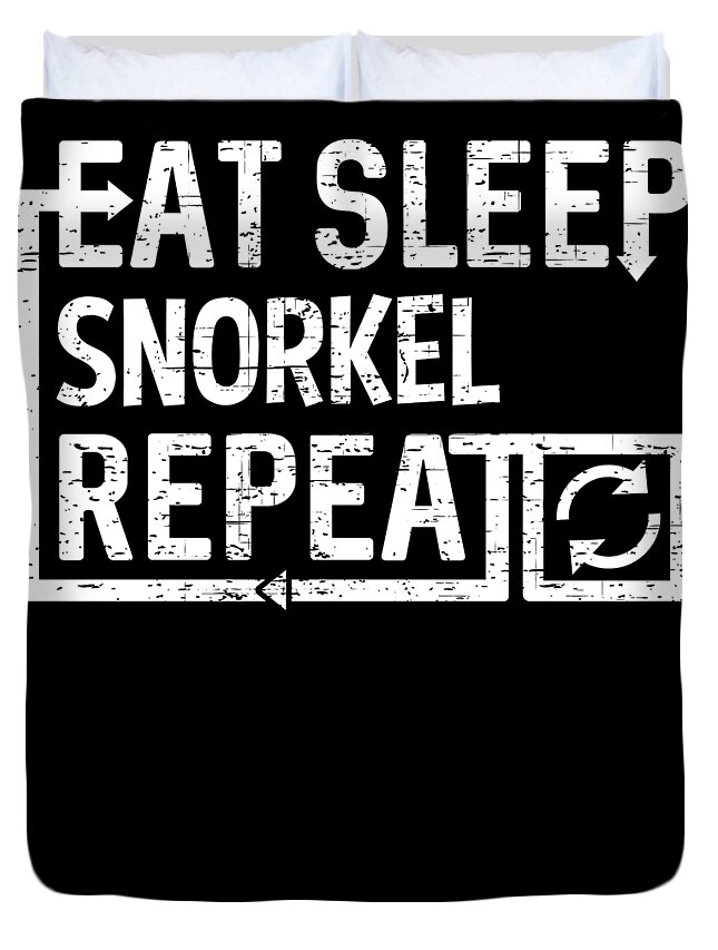Cool Duvet Cover featuring the digital art Eat Sleep Snorkel by Flippin Sweet Gear