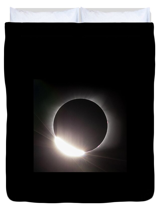 Solar Eclipse Duvet Cover featuring the photograph Eclipse 2017 by David Beechum