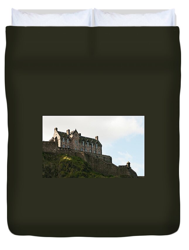 Castle Duvet Cover featuring the photograph Edinburgh Castle landmark in Scotland United Kingdom by Michalakis Ppalis