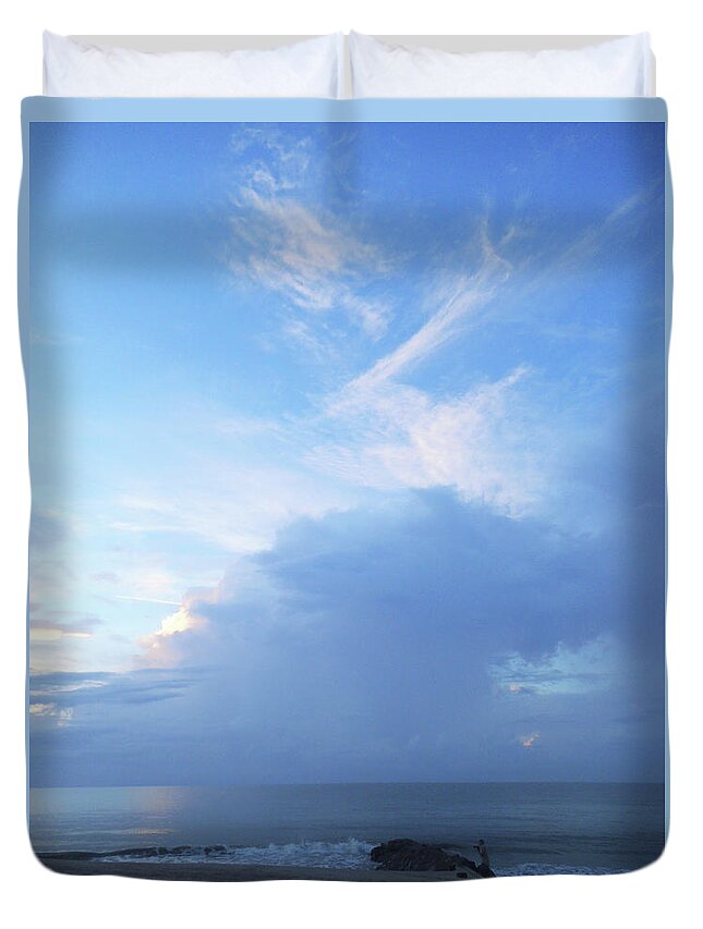  Duvet Cover featuring the photograph Edisto Clouds by Heather E Harman
