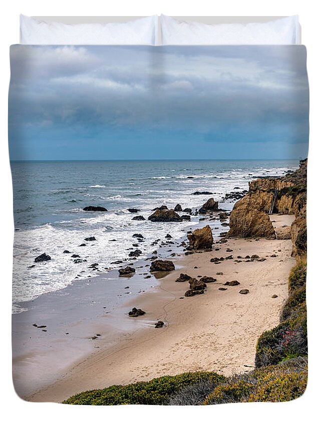 El Matador Beach Duvet Cover featuring the photograph El Matador At Low Tide by Gene Parks