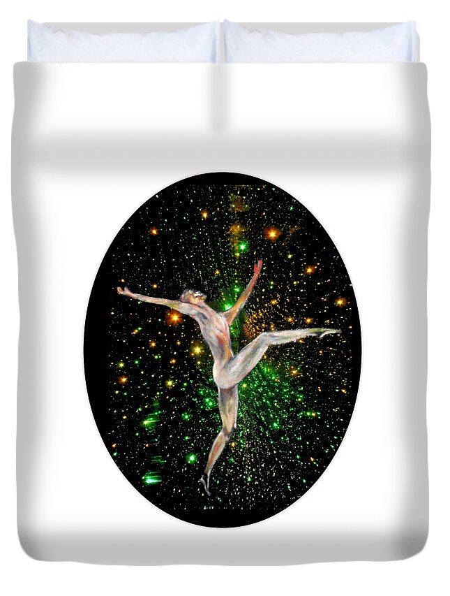 Dance Duvet Cover featuring the painting Elation , Dance in the night by Tom Conway