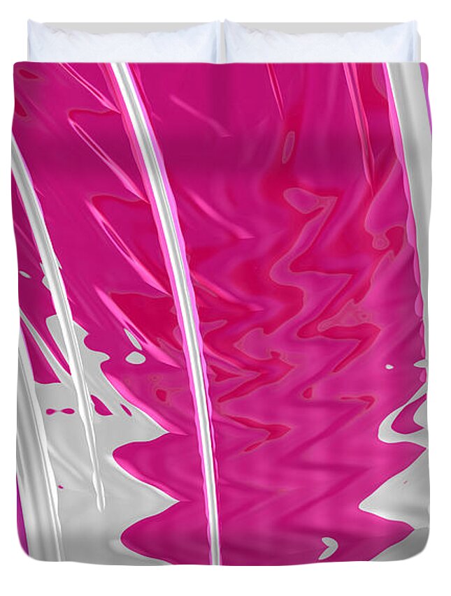 Fractsl Duvet Cover featuring the digital art Electric Pink by Bonnie Bruno