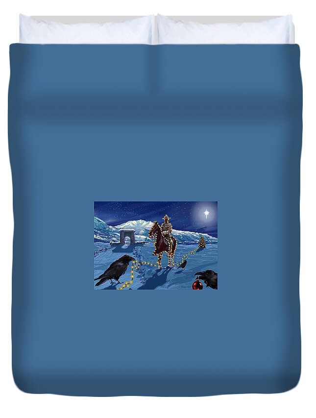 Yellowstone Duvet Cover featuring the digital art Electric Ranger by Les Herman