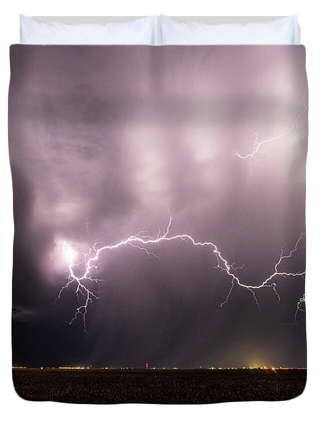 Lightning Duvet Cover featuring the photograph Electric Reach by Marcus Hustedde