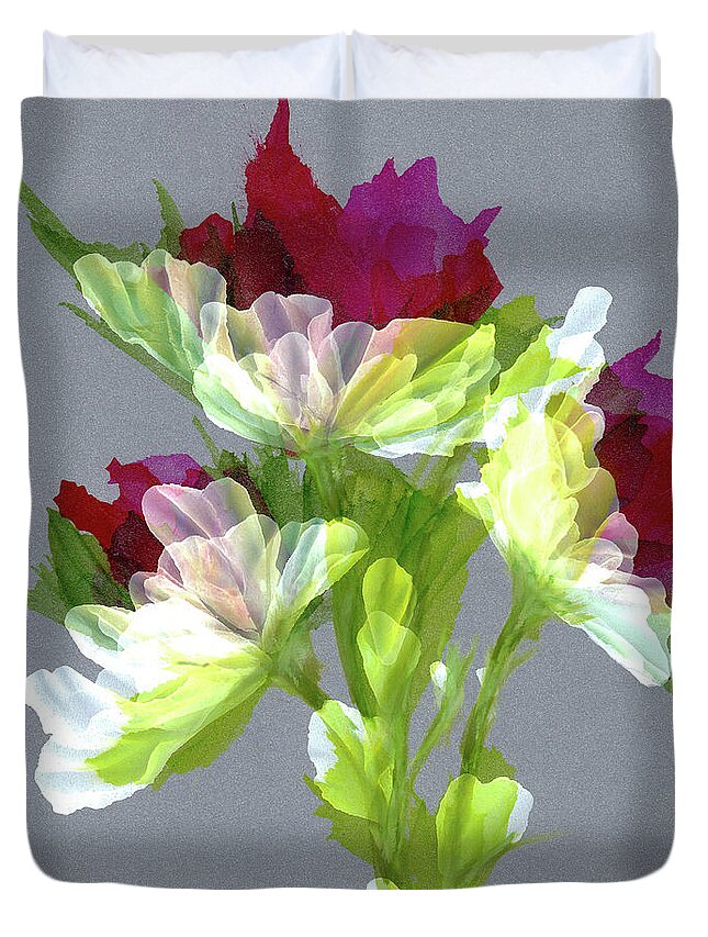 Floral Duvet Cover featuring the painting Elegance by Kimberly Deene Langlois