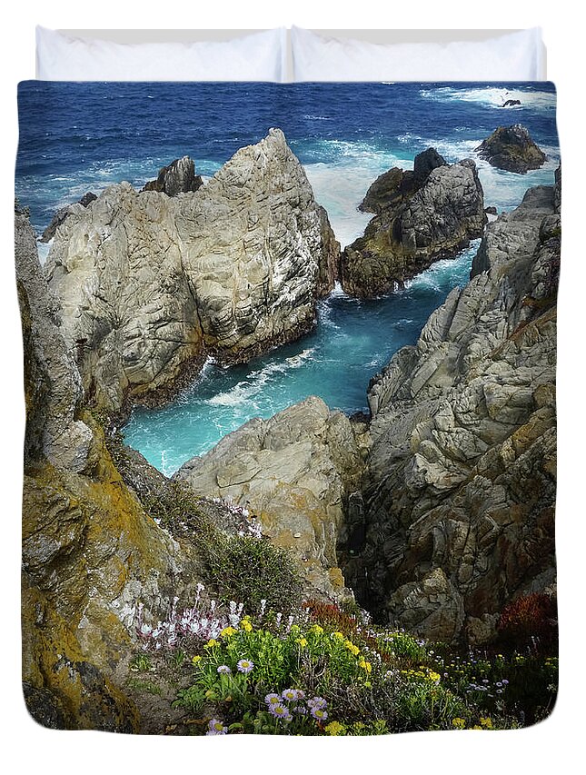 Point Lobos Duvet Cover featuring the photograph North Point by Brett Harvey