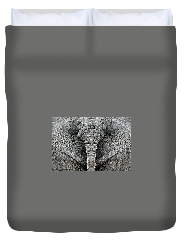 Animal Duvet Cover featuring the mixed media Elephant Hide by BFA Prints