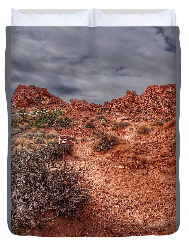  Duvet Cover featuring the photograph Elephant Rock Trail by Rodney Lee Williams