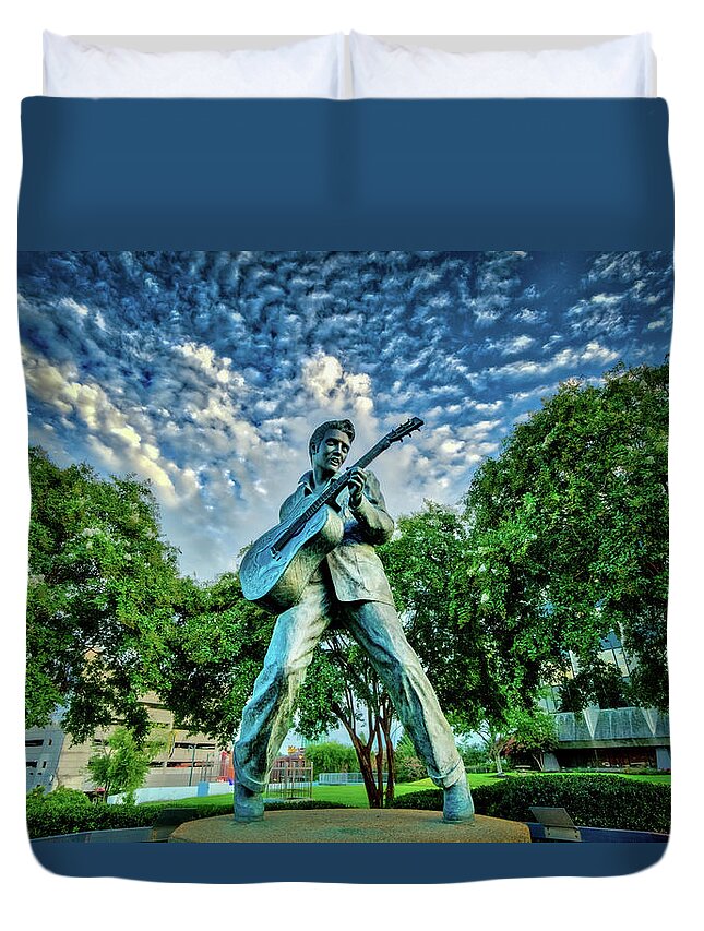 Beale Street Duvet Cover featuring the photograph Elvis Presley by Darrell DeRosia