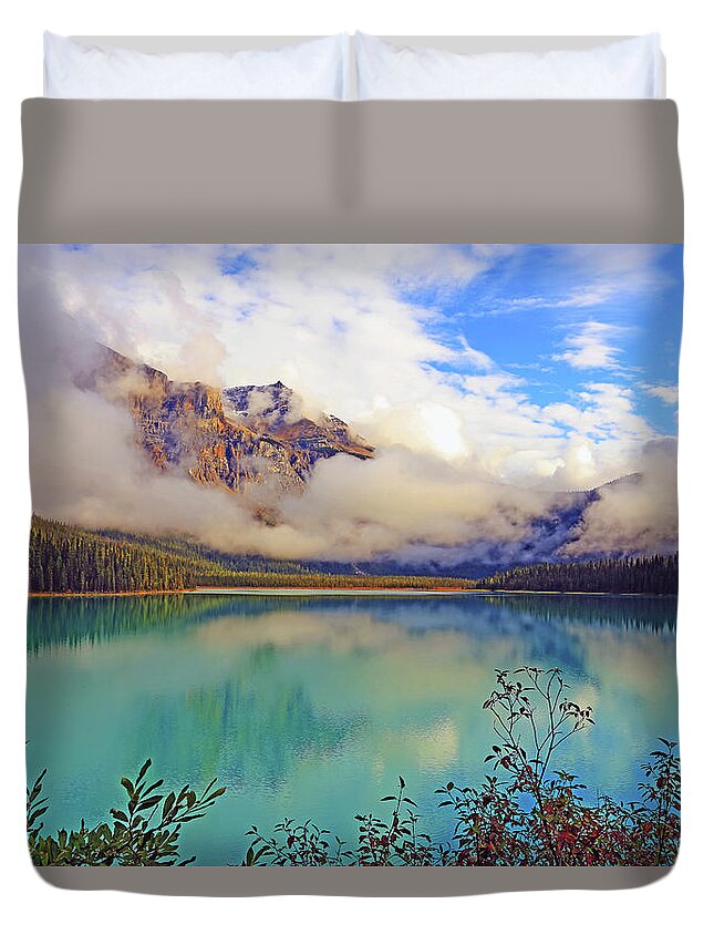 Emerald Lake Duvet Cover featuring the photograph Emerald Lake in Yoho National Park by Shixing Wen