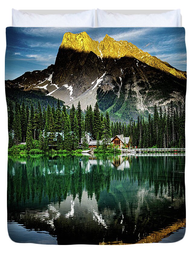 Emerald Lake Lodge  Yoho National Park B.c. Duvet Cover featuring the photograph Emerald Lake Lodge by Darcy Dietrich