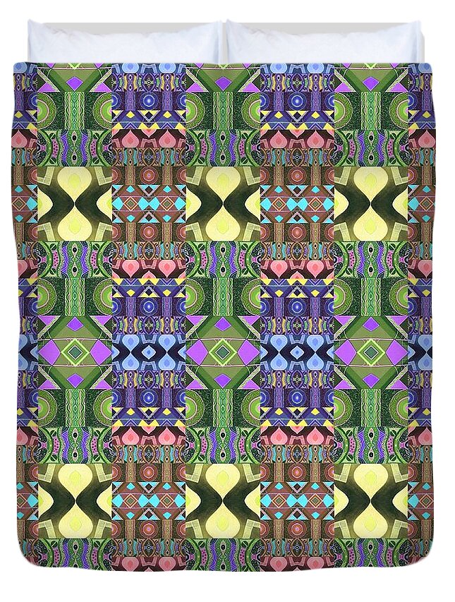 Enchanting Arrangement 1 Variation 4 By Helena Tiainen Duvet Cover featuring the mixed media Enchanting Arrangement 1 Variation 4 by Helena Tiainen