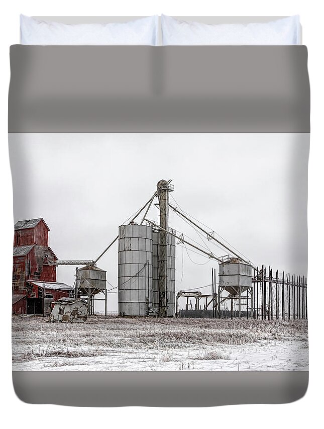 Grain Elevator Duvet Cover featuring the photograph End of Harvest - #2 by Stephen Stookey
