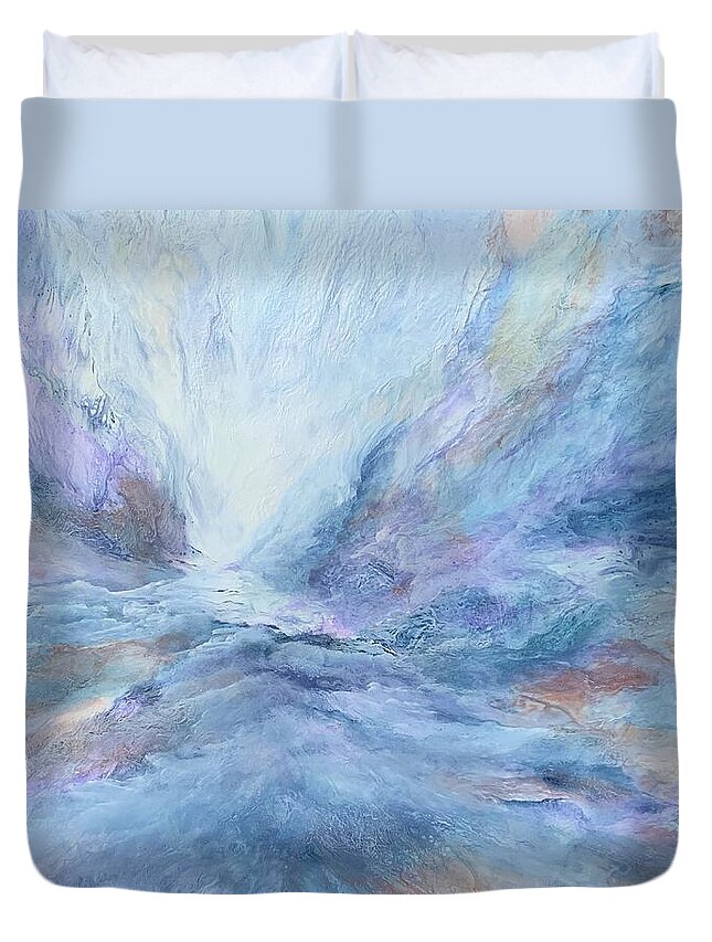 Abstract Duvet Cover featuring the painting Endless by Soraya Silvestri