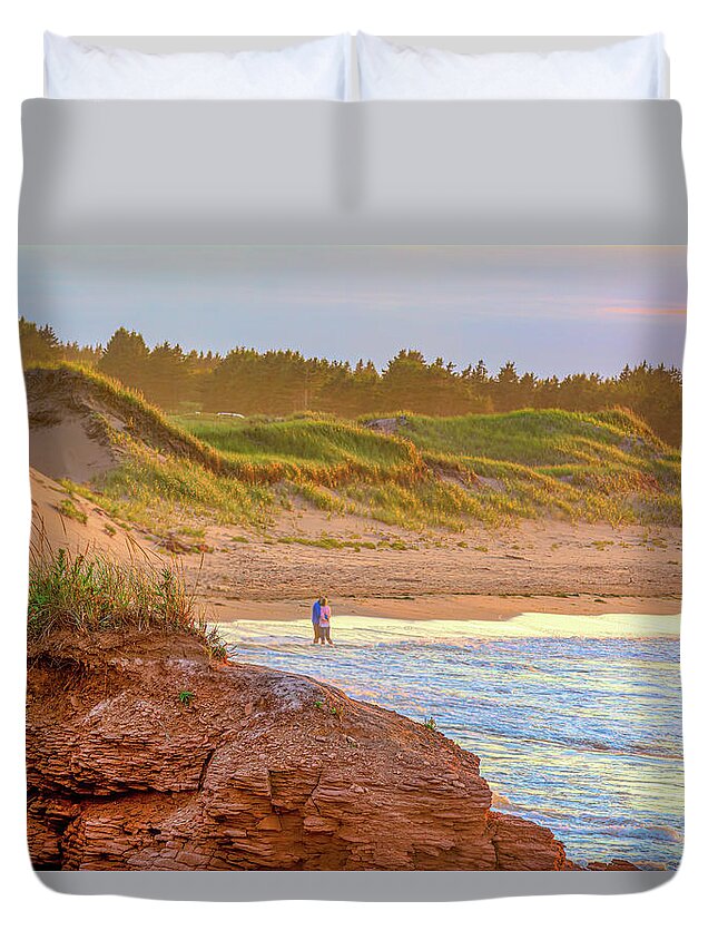 Cavendish Duvet Cover featuring the photograph Enjoying Cavendish Beach by Douglas Wielfaert