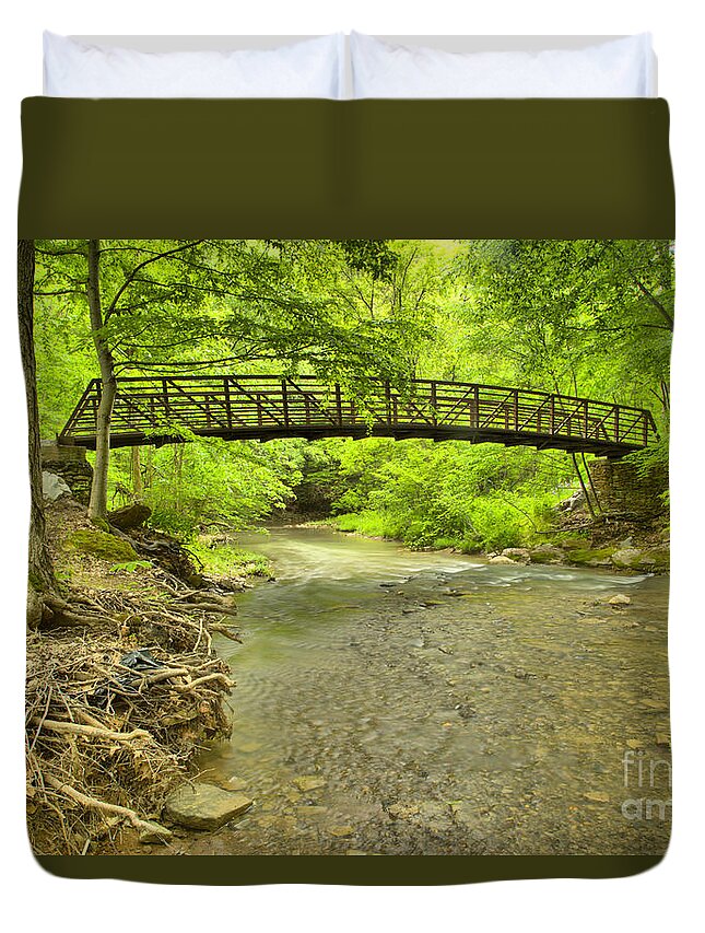 Murrysville Duvet Cover featuring the photograph Erosion By The Duff Park Bridge by Adam Jewell