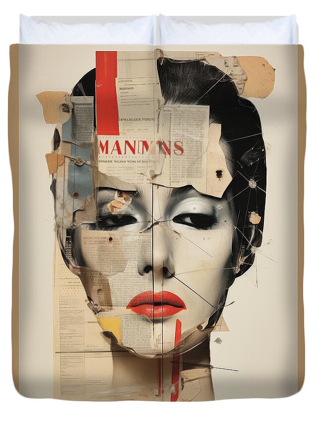 Fashion Duvet Cover featuring the digital art Erotic Collage No.5 by My Head Cinema