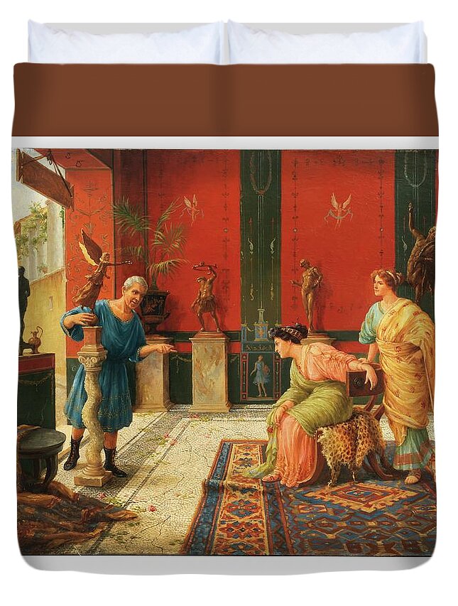 Eugene Duvet Cover featuring the painting Ettore Forti by MotionAge Designs