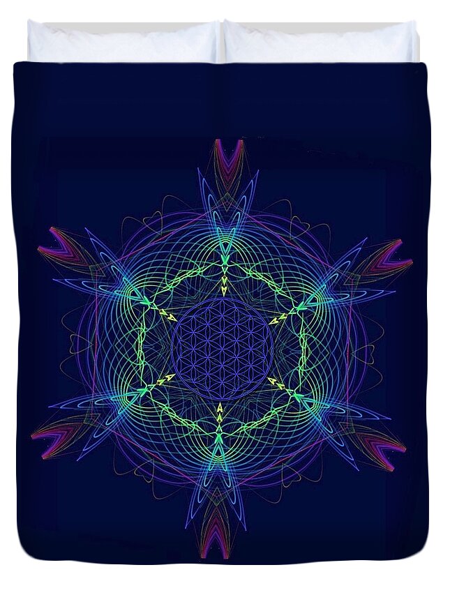 Abstract Duvet Cover featuring the photograph Evangeline's Dreamcatcher by Judy Kennedy