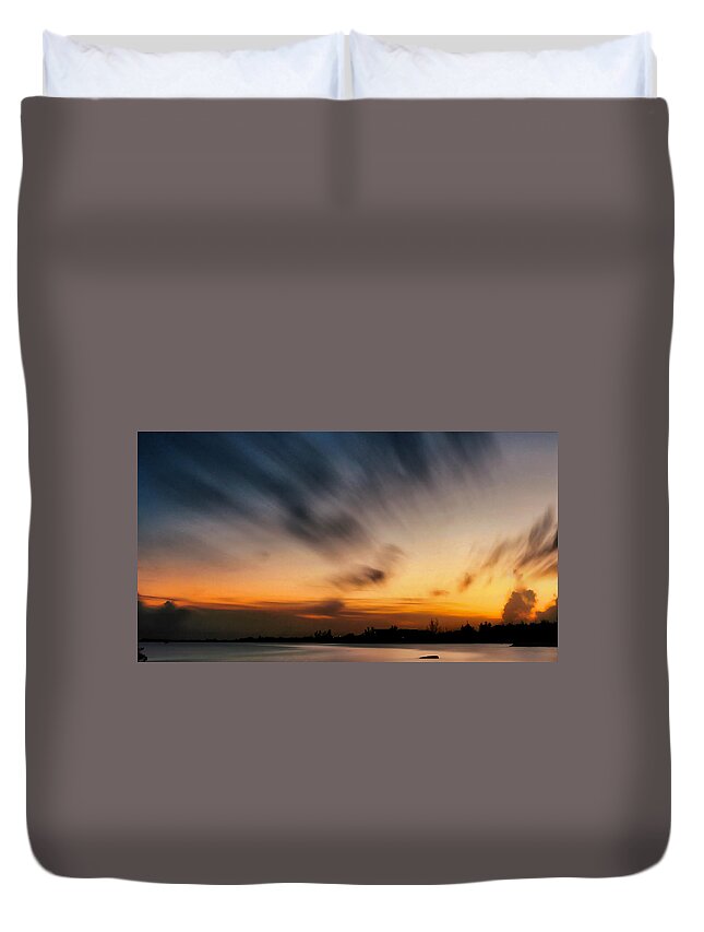 Sunset Duvet Cover featuring the photograph Evening Spirits by Montez Kerr
