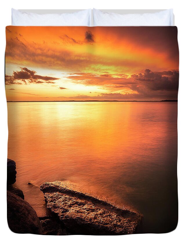 Sunset Duvet Cover featuring the photograph Evening Splendor by Nate Brack