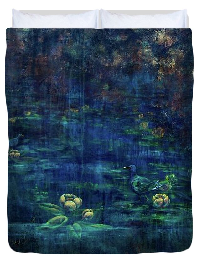 Acrylic Duvet Cover featuring the painting Everglades Sunset by Ashley Kujan