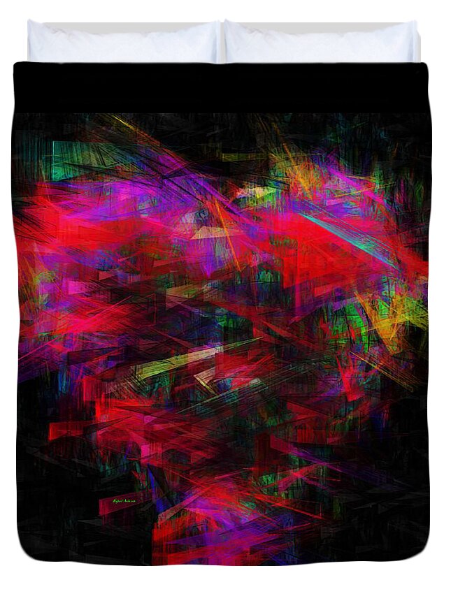 Abstract Duvet Cover featuring the mixed media Every Time I See You by Rafael Salazar