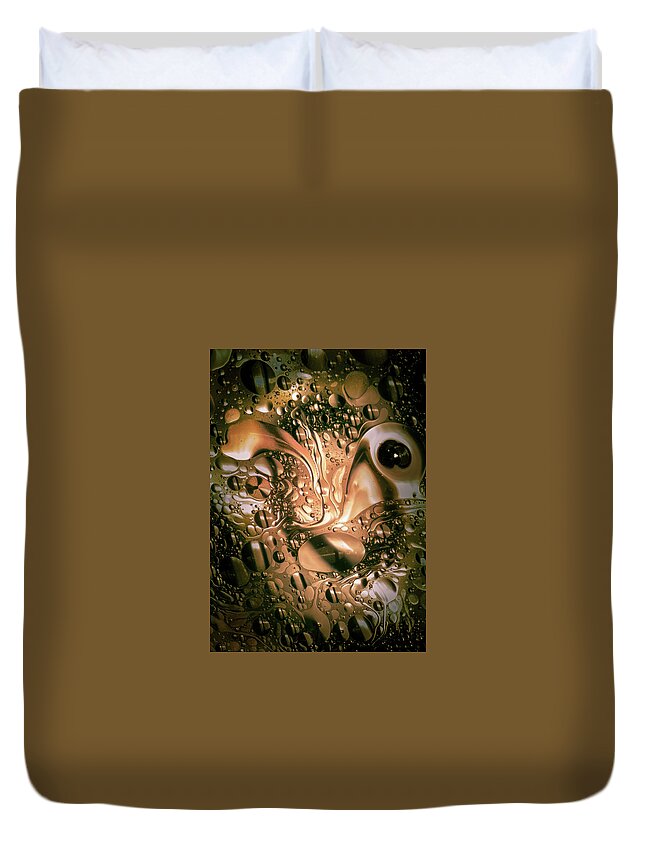 Peering Duvet Cover featuring the photograph Evil eye by Johannes Brienesse