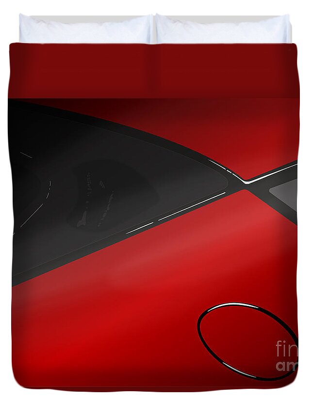 Sports Car Duvet Cover featuring the digital art Evora X Design Great British Sports Cars - Red by Moospeed Art