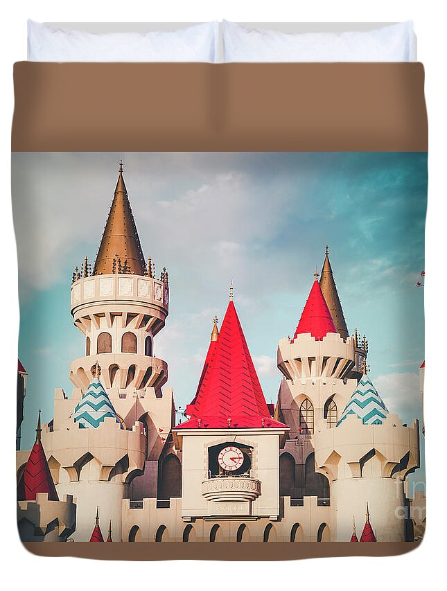 Excalibur Duvet Cover featuring the photograph Excalibur Hotel and Casino on the Las Vegas Strip by Bryan Mullennix