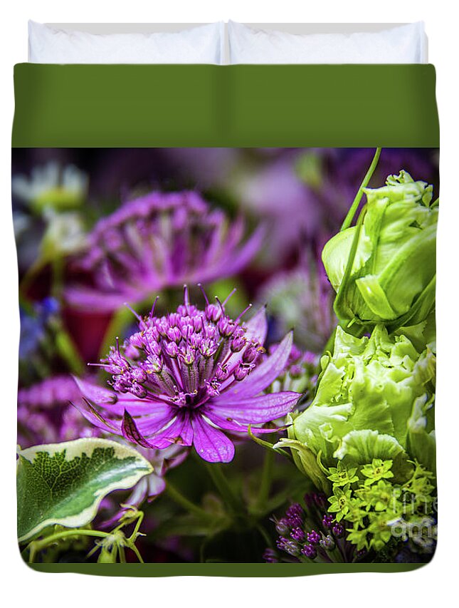 Flower Duvet Cover featuring the photograph Exquisite magic of blossoms #1 by Lyl Dil Creations