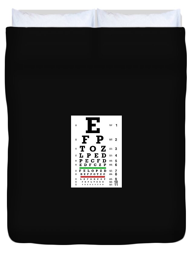 Eye-chart Duvet Cover featuring the digital art Eye-chart by Celestial Images