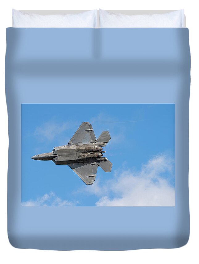 2018 Duvet Cover featuring the photograph F-22 Raptor Underside by David R Robinson