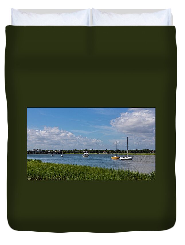 2016 Duvet Cover featuring the photograph Factory Creek-1 by Charles Hite