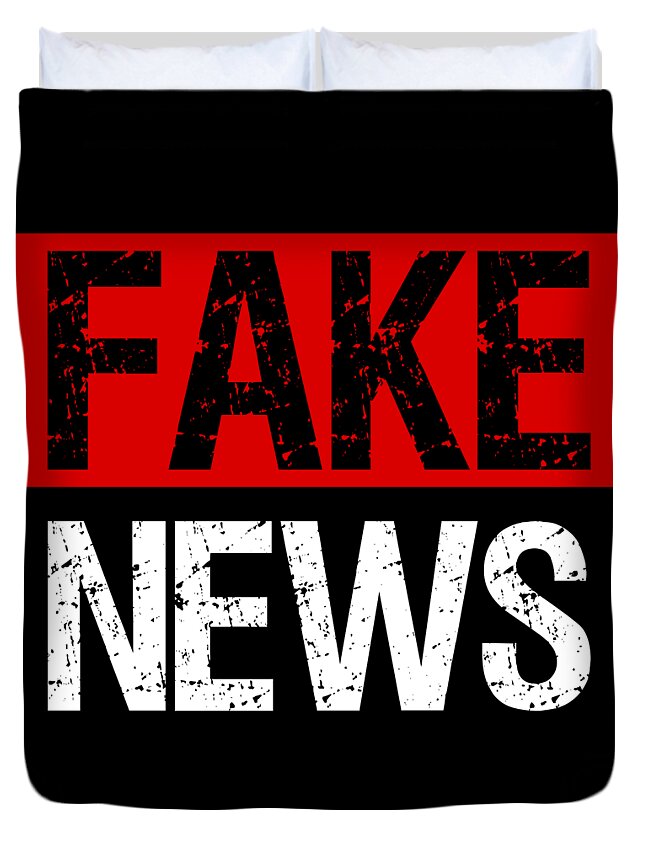 Funny Duvet Cover featuring the digital art Fake News Costume by Flippin Sweet Gear