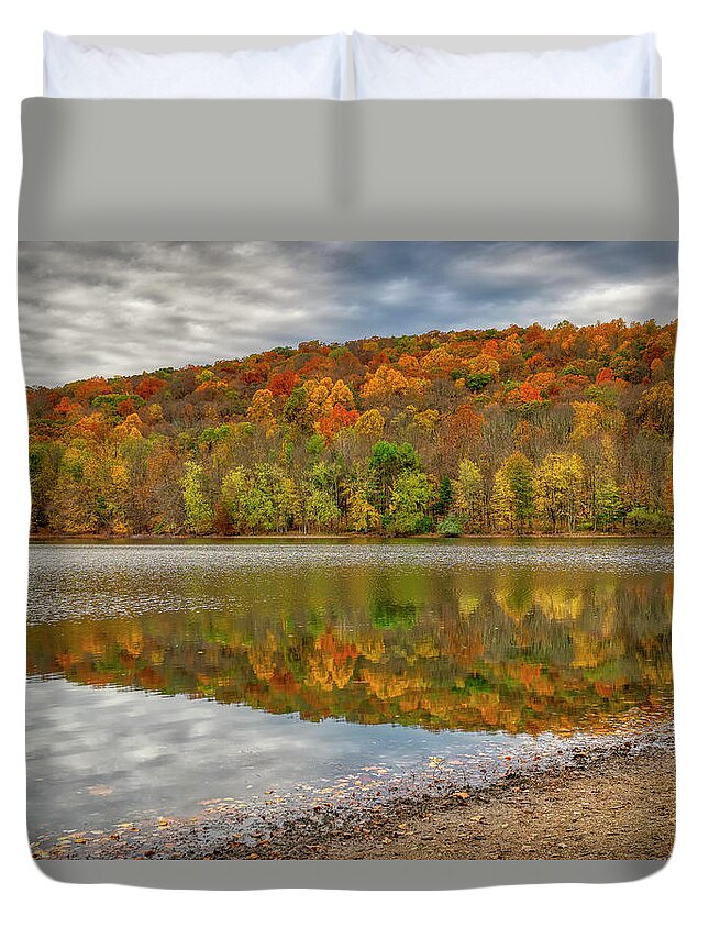Fall Foliage Duvet Cover featuring the photograph Fall at Ramapo by Penny Polakoff