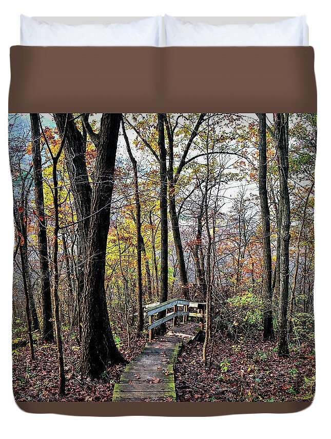 Bluffs Duvet Cover featuring the photograph Fall Fantasy by Susie Loechler
