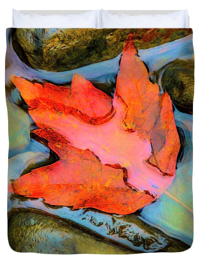 Carolina Duvet Cover featuring the photograph Fall Float Painting by Debra and Dave Vanderlaan