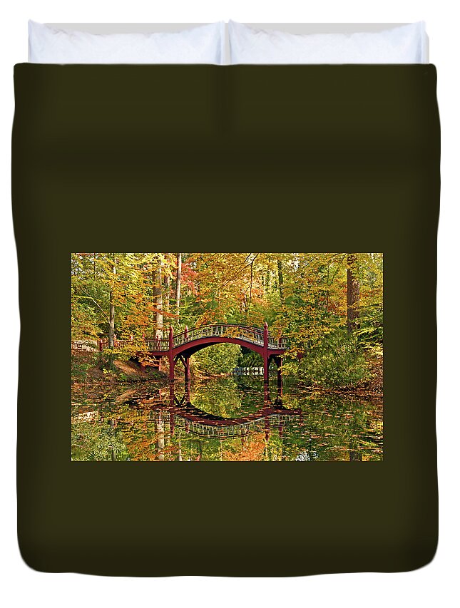 William & Mary Duvet Cover featuring the photograph Fall Reflections at Crim Dell by Jerry Gammon