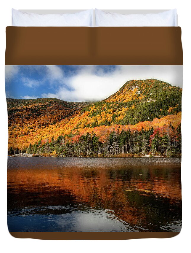Beaver Pond New Hampshire In Fall Duvet Cover featuring the photograph Fall Reflections Beaver Pond by Dan Sproul