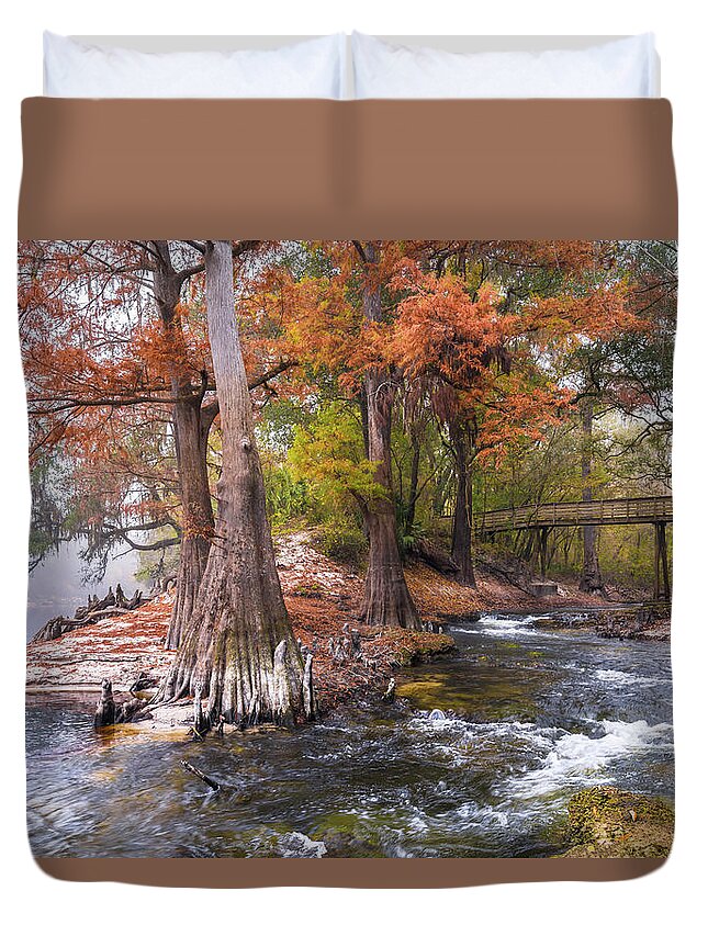 Fall Duvet Cover featuring the photograph Fall Spring Creek by Russ Burch