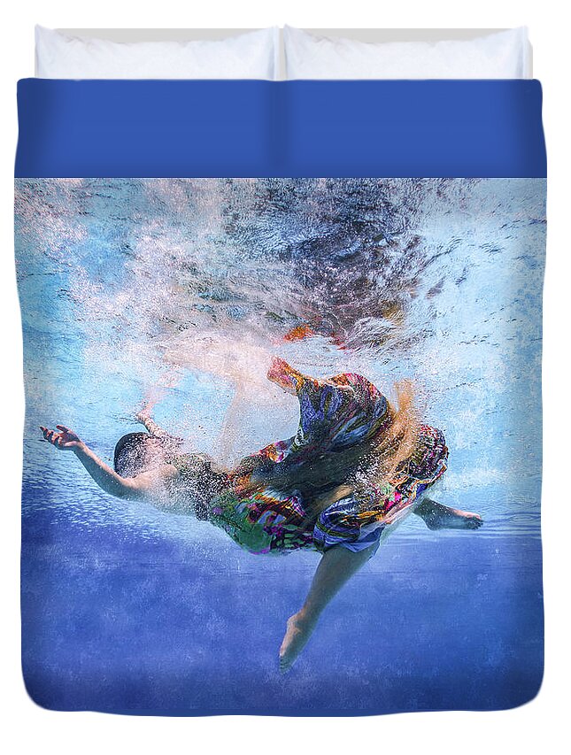 Fallen Duvet Cover featuring the photograph Falling - IV by Mark Rogers